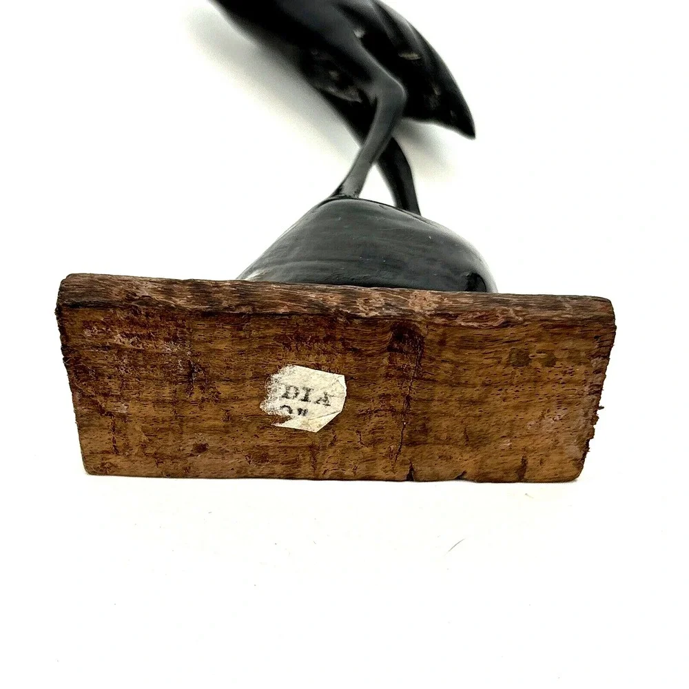 60s Bird‎ Stork Egret Heron Crane Carved Horn Figurine Sculpture Vtg MCM 11